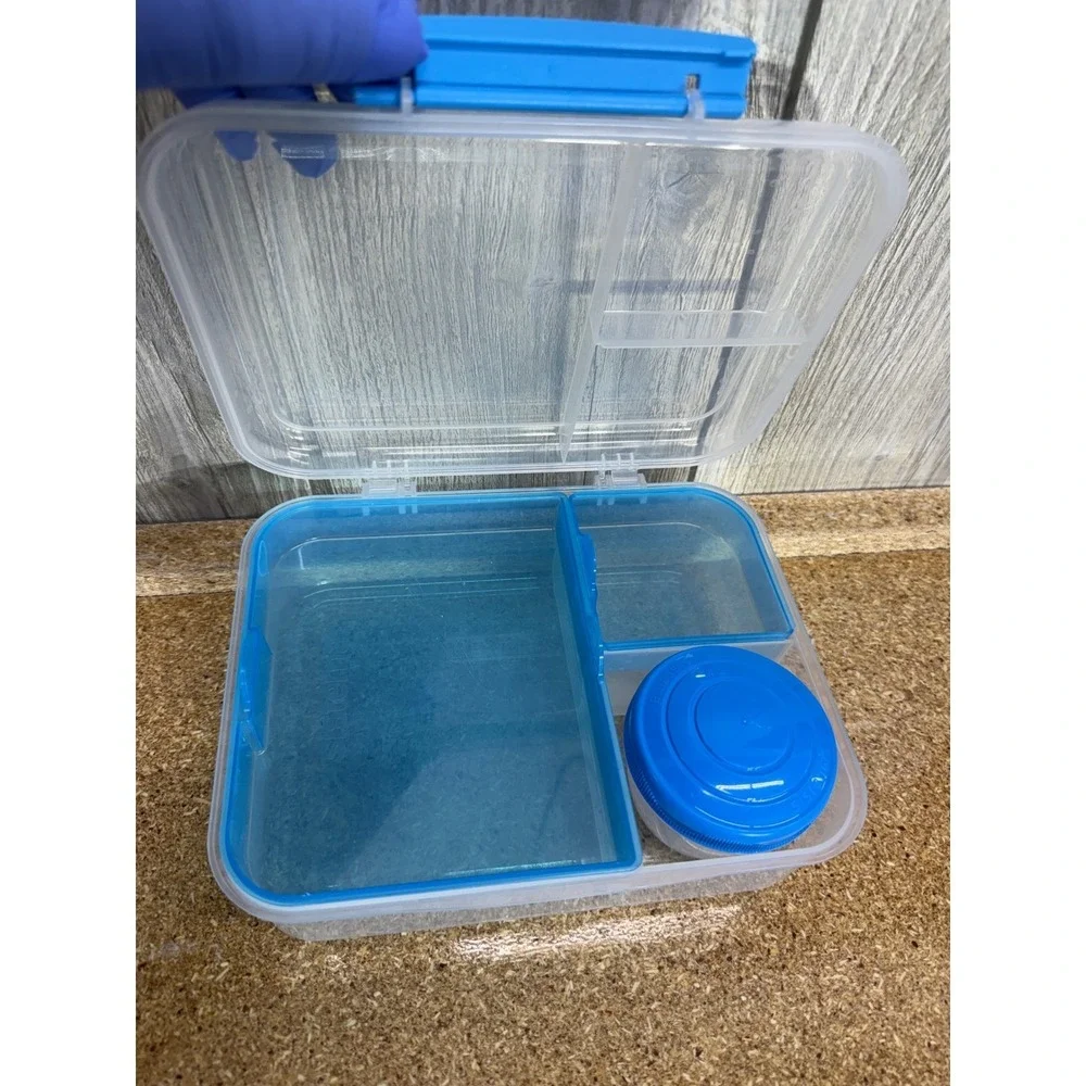 Sistema Bento Box Multi Compartment Lunch Container Blue 2L with Yogurt Pot